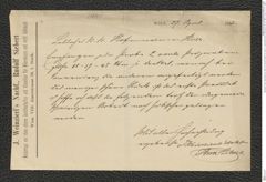 Nachlass Franz Steindachner, Brief von Rudolf Siebert an das k.k. naturhistorische Hofmuseum (27.04.1883), Inv.Nr. 477.01, Seite 1